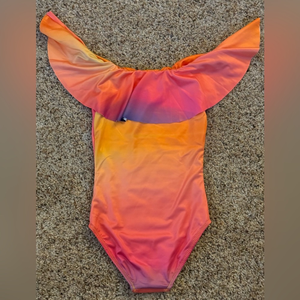 NWT and in Plastic Stella Girl 4 yrs One-Piece UPF 50+ Neon Ombré Swimsuit - Picture 4 of 6